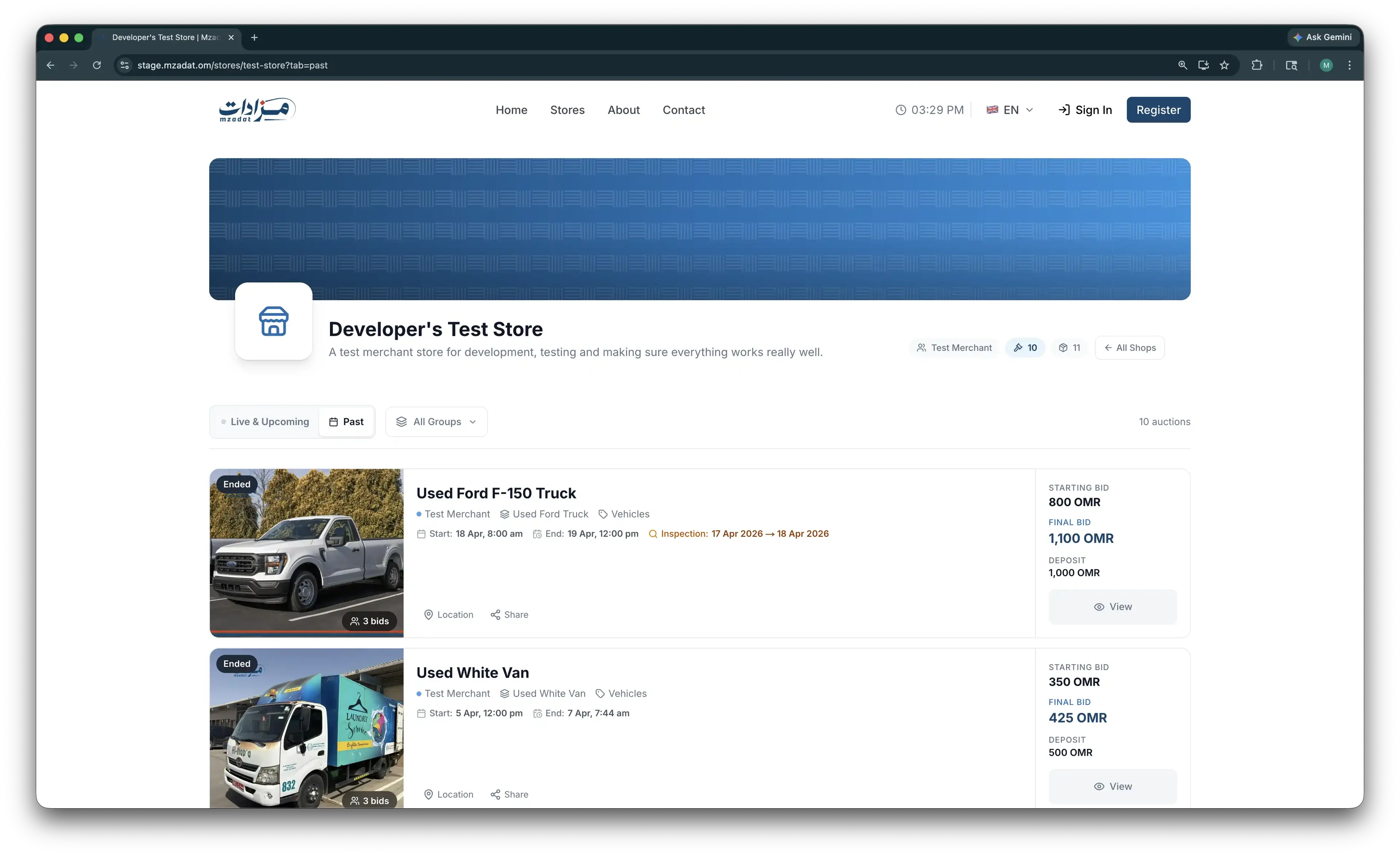 Mzadat live auctions